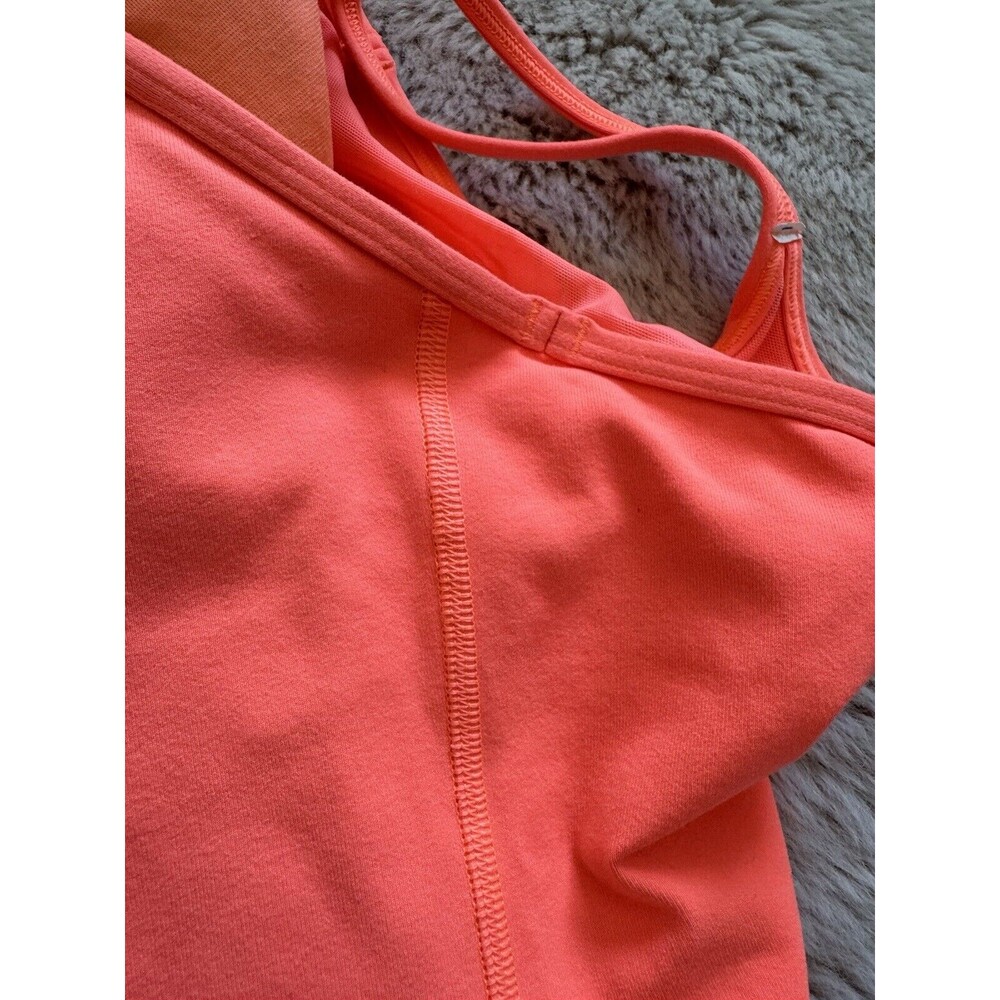 Lululemon Women’s Orange Racerback Tank Top Sz 8 Padded EUC Gym Running Outdoor - Picture 6 of 10